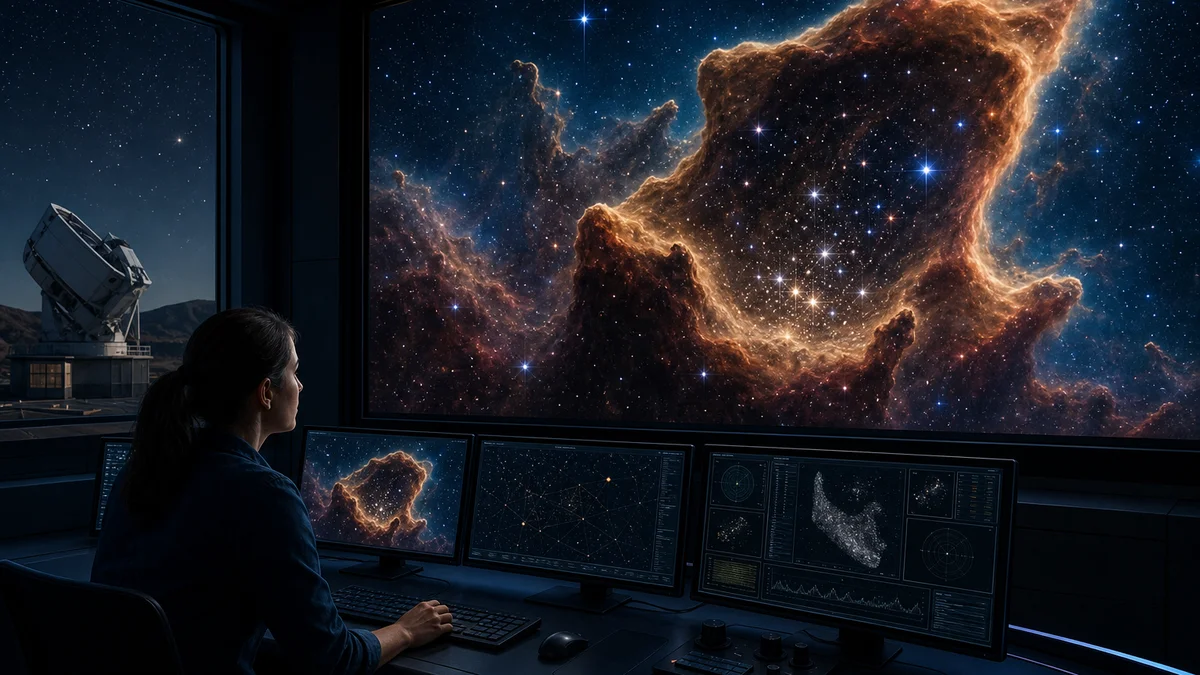 Carina Nebula Treasure Chest: JWST Finds 70 Baby Stars